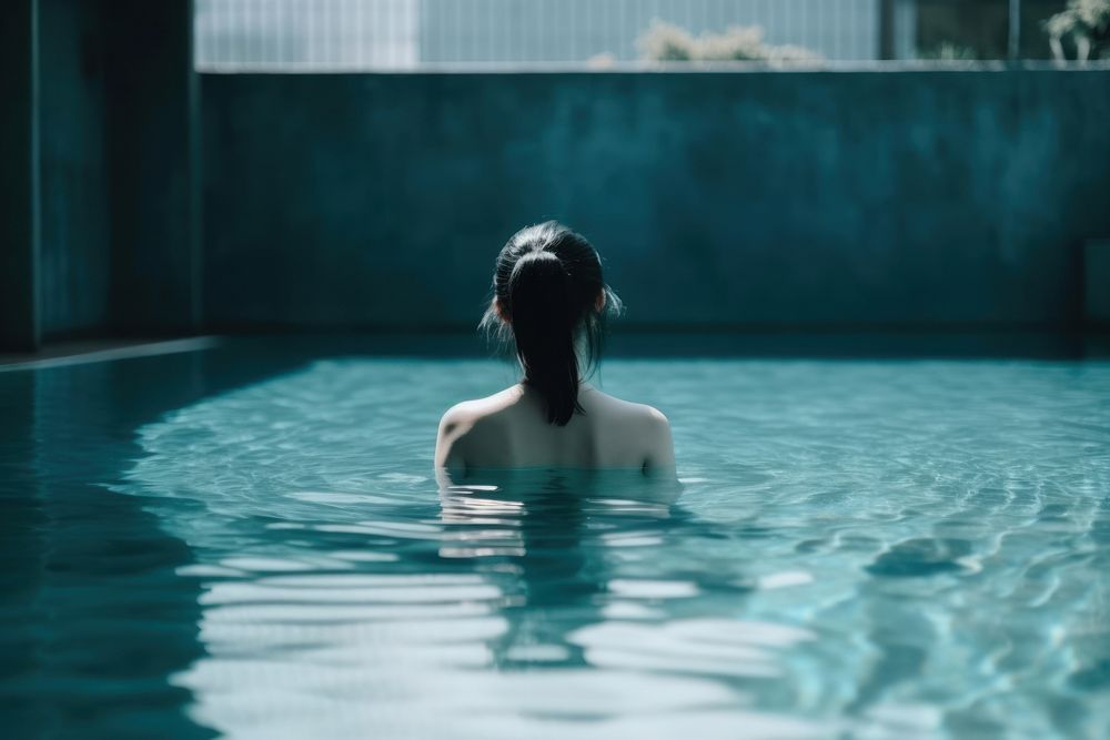 Japanese women swimming outdoors vacation. AI generated Image by rawpixel.