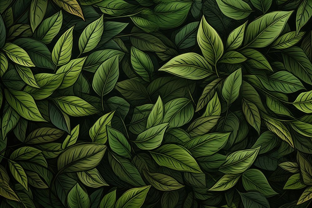 Leave background pattern green backgrounds. AI generated Image by rawpixel.