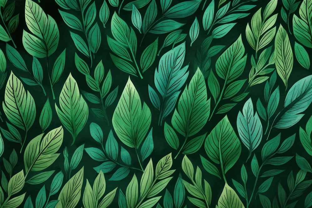 Leave background pattern green backgrounds. AI generated Image by rawpixel.