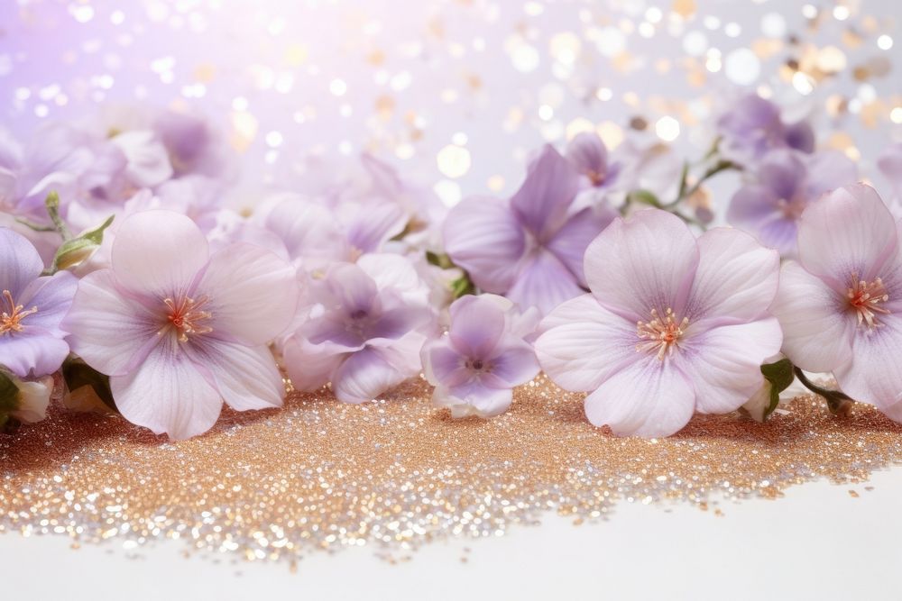 Flower blossom glitter purple. AI generated Image by rawpixel.