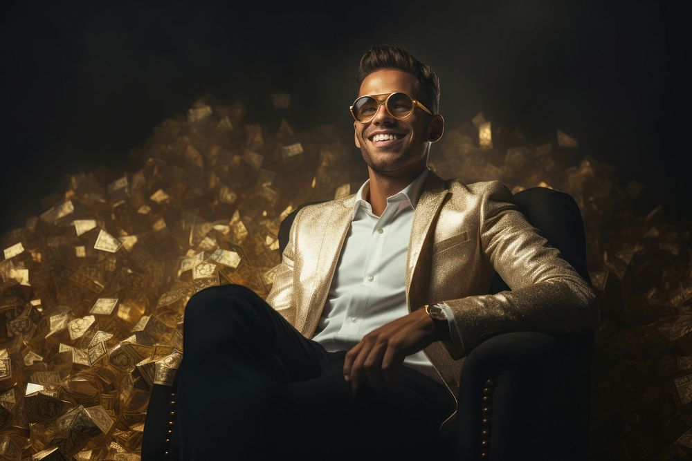 Money portrait sitting sunglasses. AI generated Image by rawpixel.
