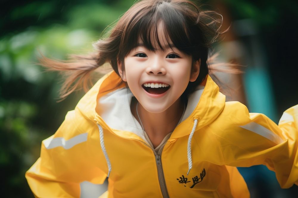 Japanese girl exercise looking happy and fun happiness hairstyle cheerful. AI generated Image by rawpixel.
