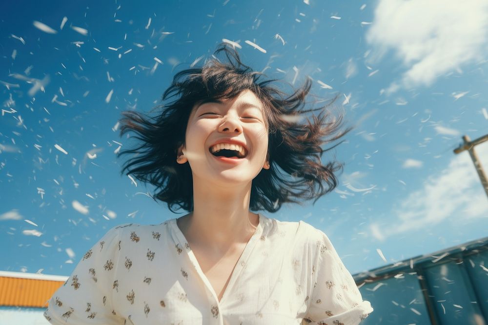 Japanese exercise looking happy and fun laughing adult happiness. AI generated Image by rawpixel.