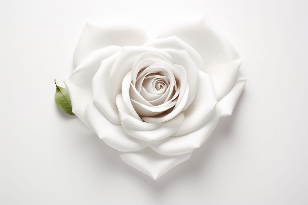 White Rose In Love Shape rose flower petal. AI generated Image by rawpixel.
