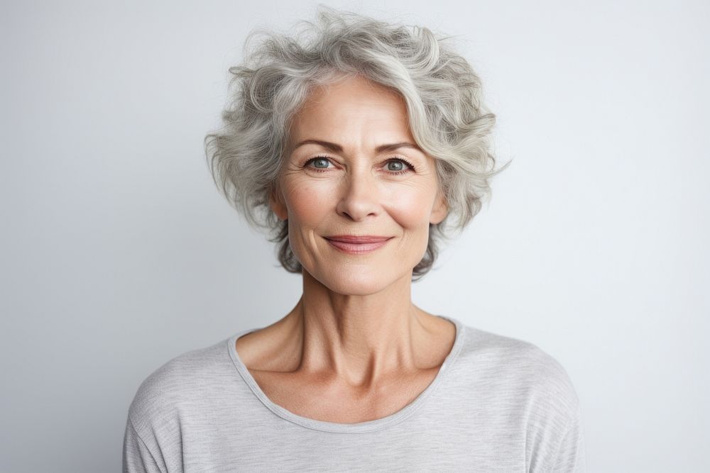 A Beautiful mature caucasian woman portrait adult smile. AI generated Image by rawpixel.