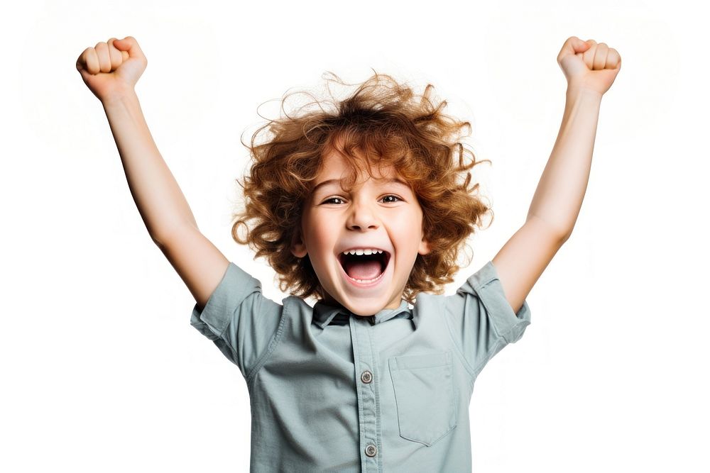 Shouting success white background achievement. AI generated Image by rawpixel.