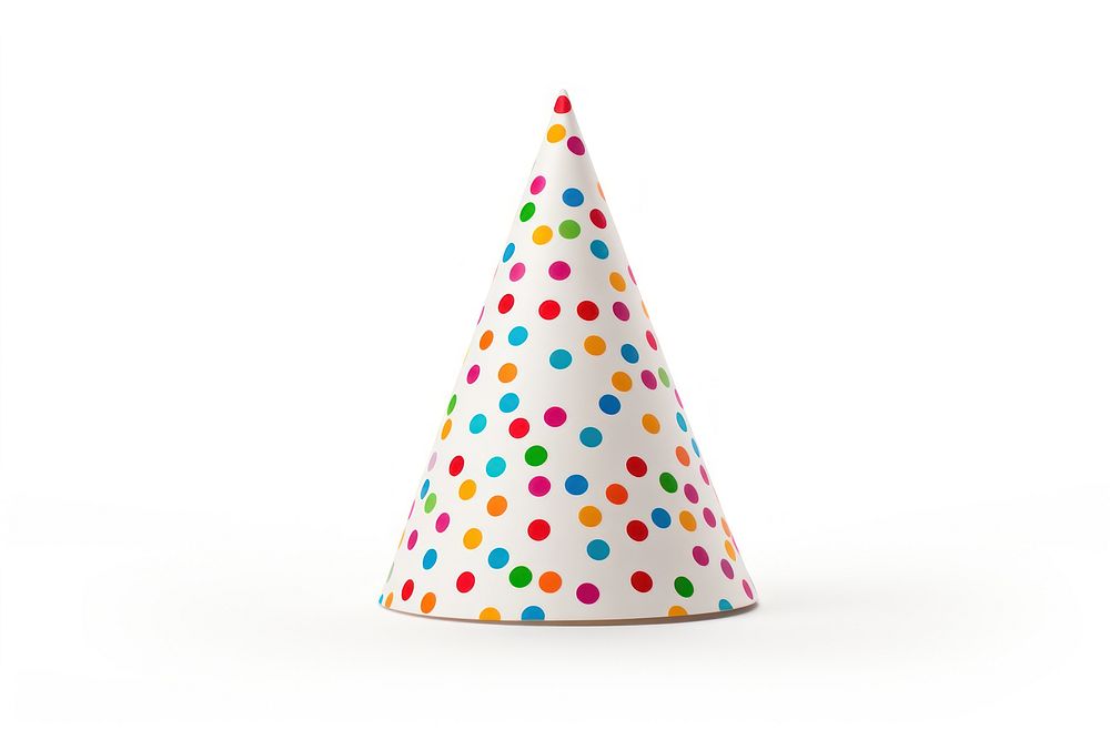 A colorful party hat white background celebration anniversary. AI generated Image by rawpixel.