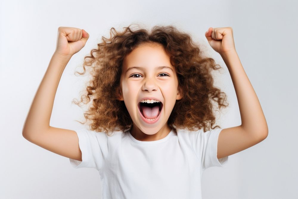 Shouting success child girl. AI generated Image by rawpixel.