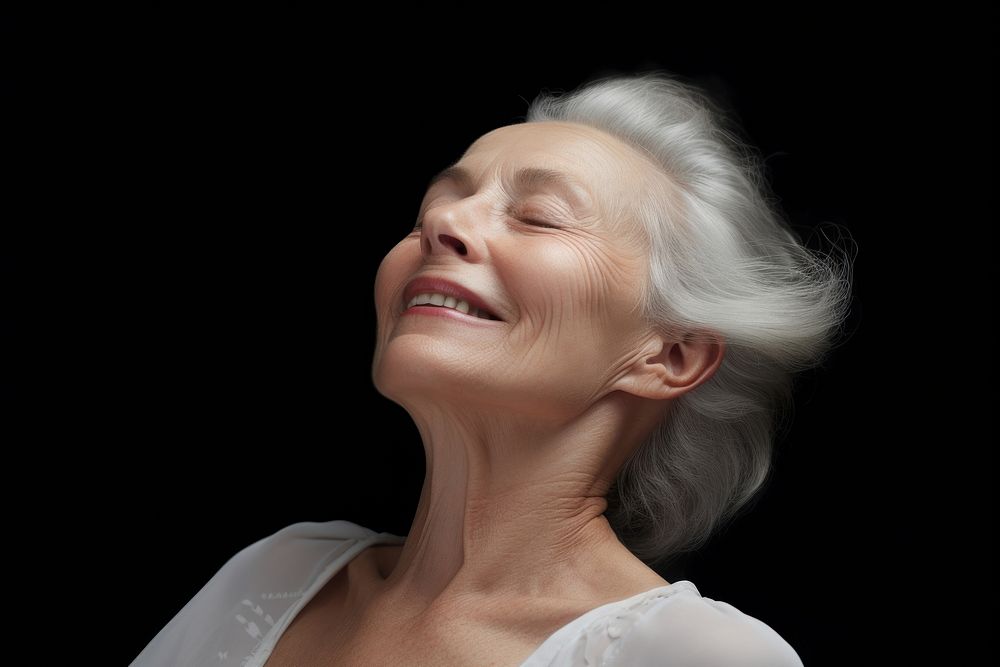 Aging body with good tissue face portrait adult smile. AI generated Image by rawpixel.