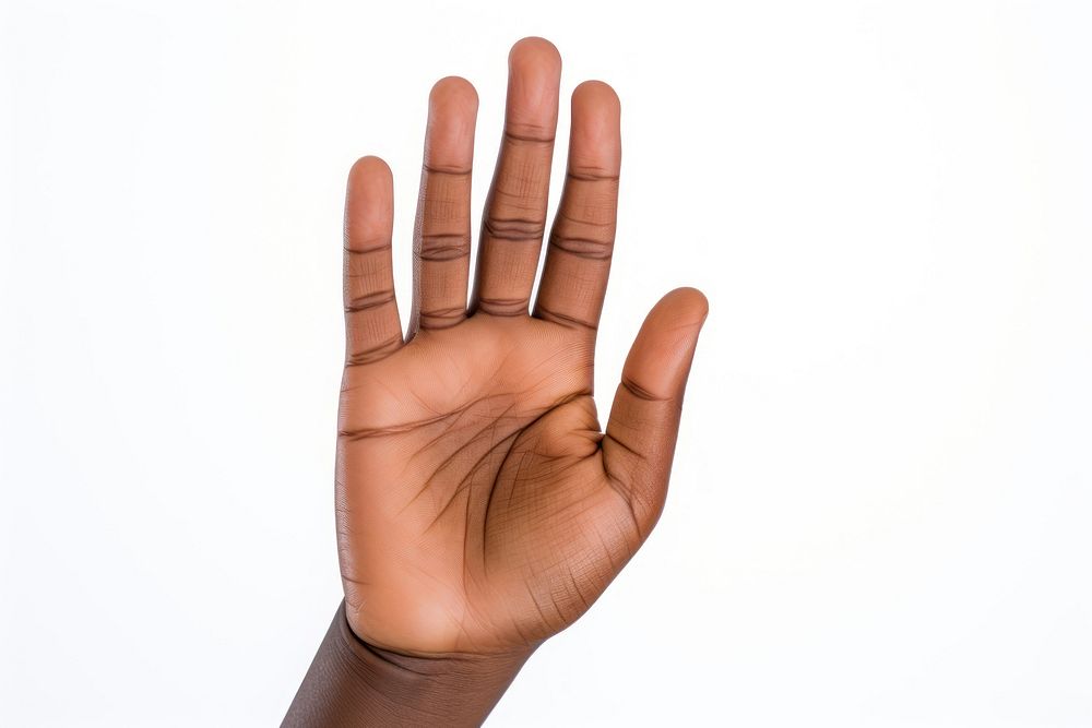 African kid hand showing finger white background. AI generated Image by rawpixel.