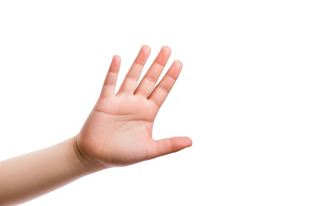 Kid hand finger white background gesturing. AI generated Image by rawpixel.