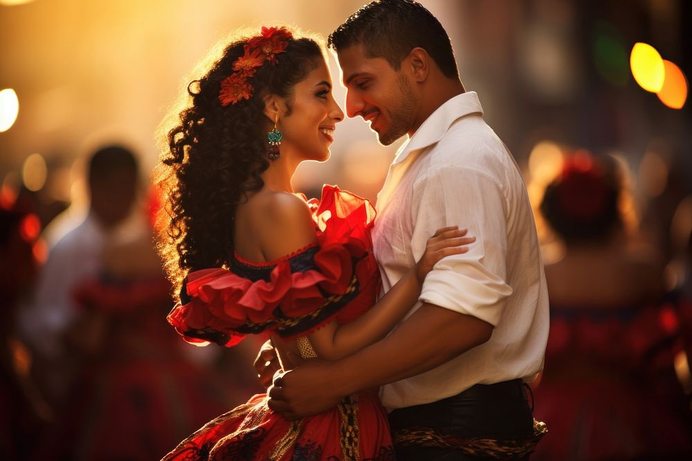 Latin couple dancing tradition portrait. AI generated Image by rawpixel.