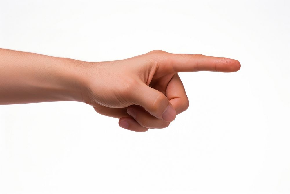 Man hand pointing finger white background. AI generated Image by rawpixel.