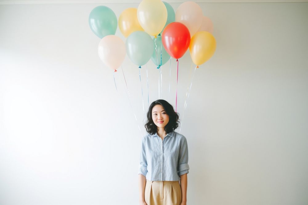 Korean friend celebrate birthday party balloon happy anniversary. AI generated Image by rawpixel.