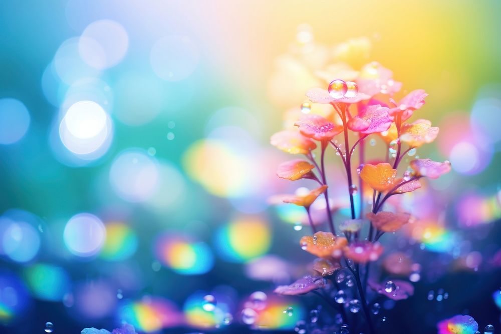 Rainbow backgrounds outdoors blossom. AI generated Image by rawpixel.