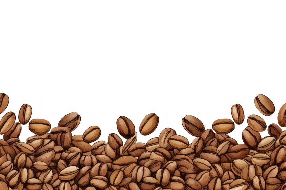 Coffee bean backgrounds white background coffee beans. AI generated Image by rawpixel.