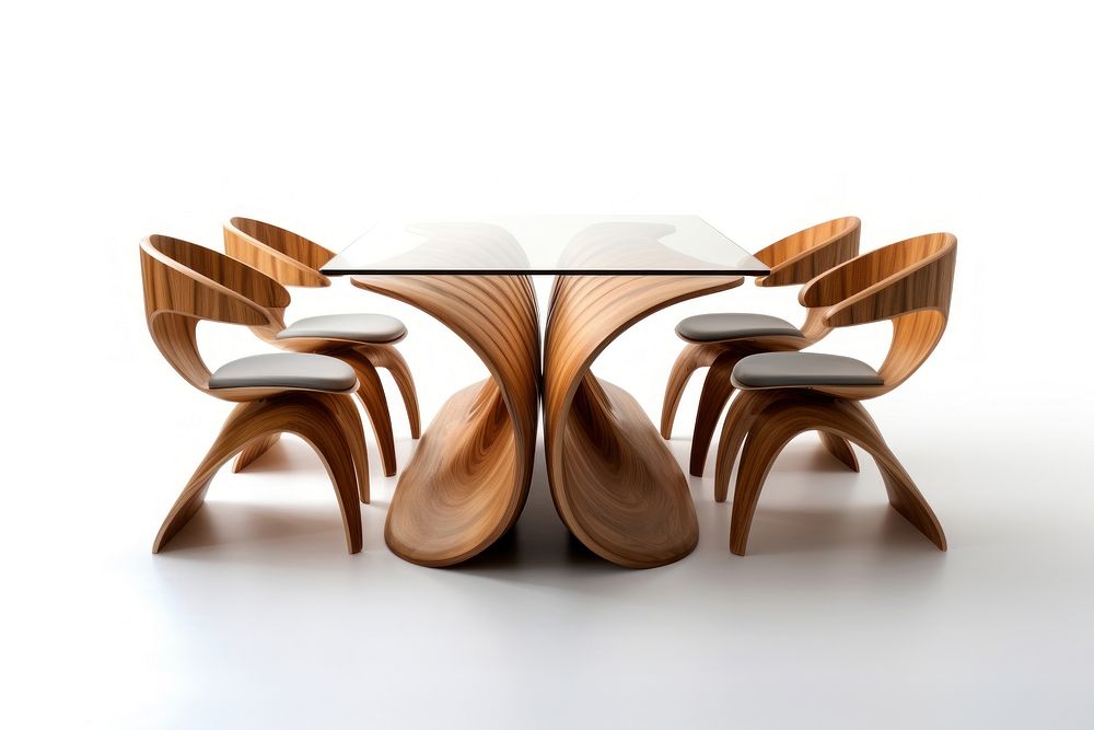 Modern Wooden Table table chair wood. AI generated Image by rawpixel.