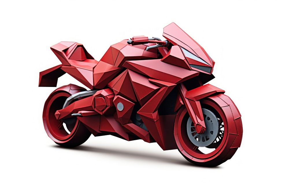 Motorcycle motorcycle vehicle origami. AI generated Image by rawpixel.