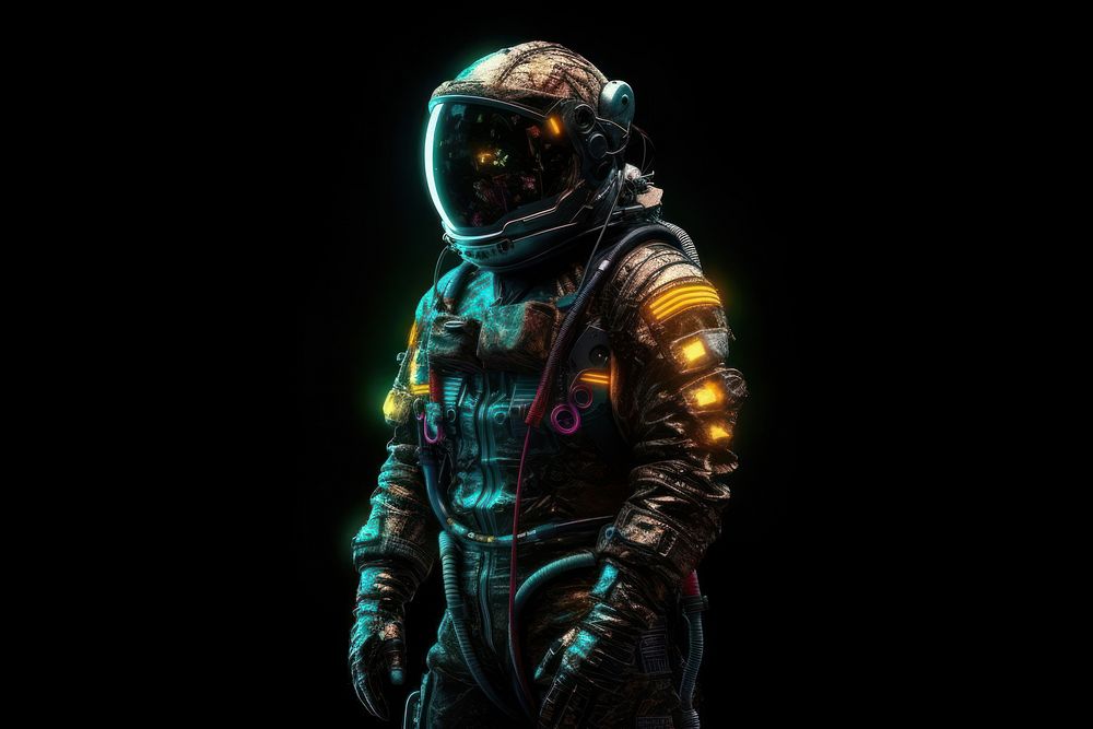 Astronaut glowing black adult. AI generated Image by rawpixel.