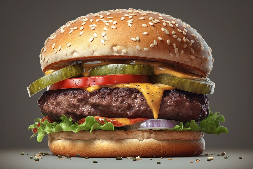 Burger burger food hamburger. AI generated Image by rawpixel.