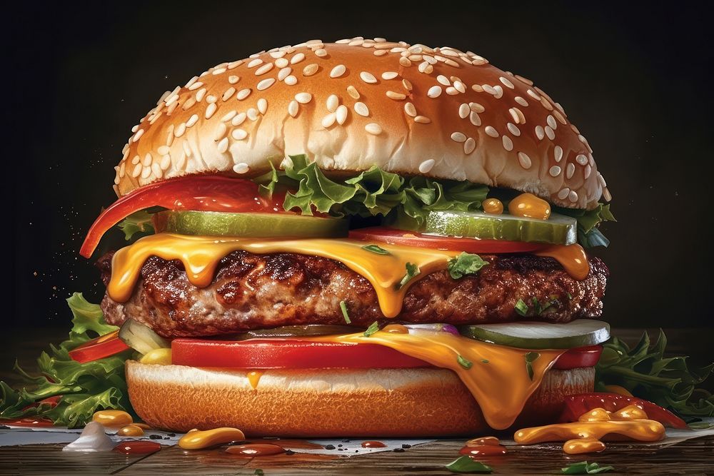 Burger burger food electronics. AI generated Image by rawpixel.