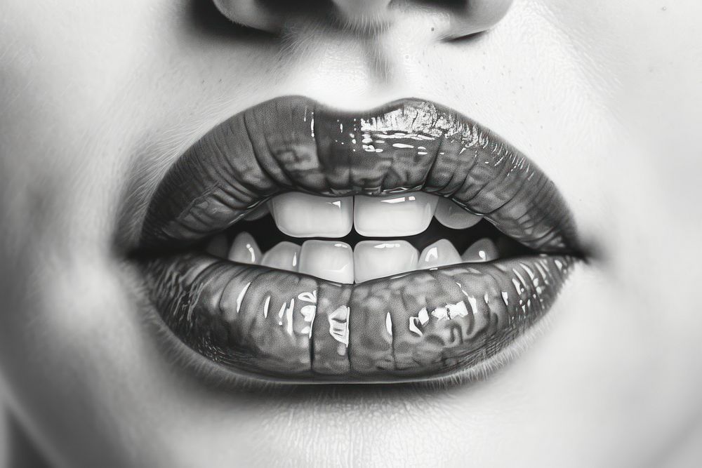 Mouth mouth monochrome lipstick. AI generated Image by rawpixel.