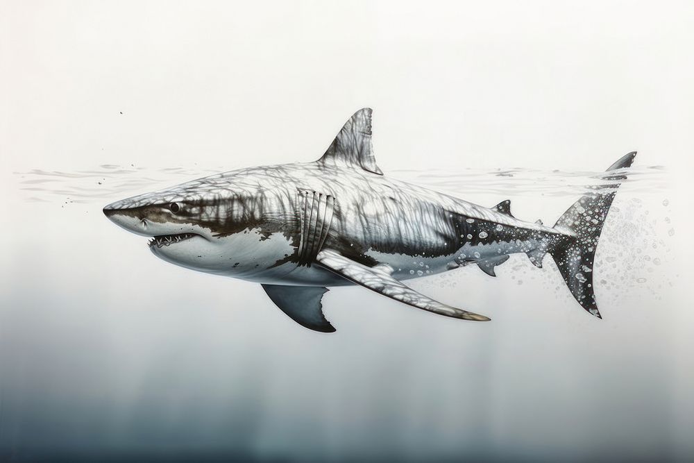 Shark shark animal fish. AI generated Image by rawpixel.