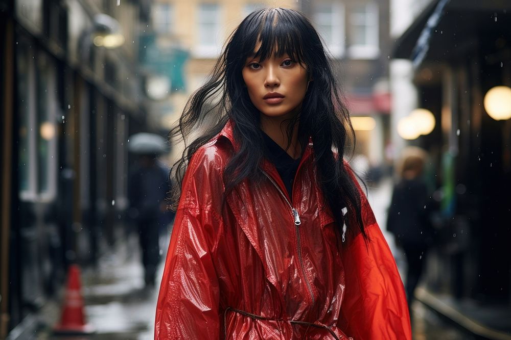 Thai woman Best Street Style Looks From London Fashion Week in 2023 fashion street coat. AI generated Image by rawpixel.