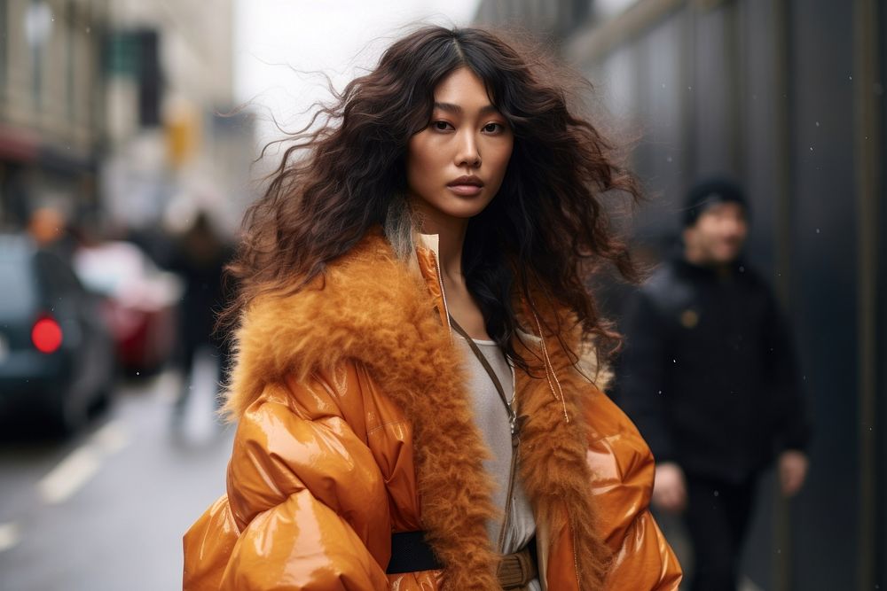 Thai woman Best Street Style Looks From London Fashion Week in 2023 fashion jacket street. AI generated Image by rawpixel.