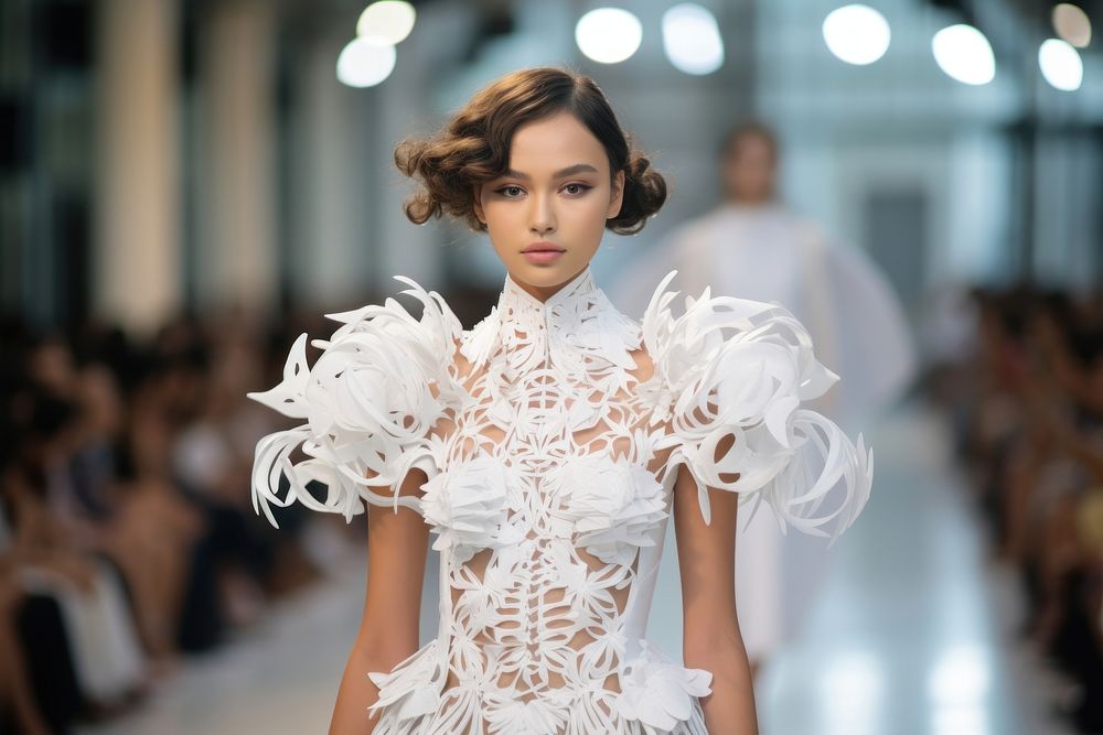 Thai woman in Thailand fashion week wedding dress adult. AI generated Image by rawpixel.