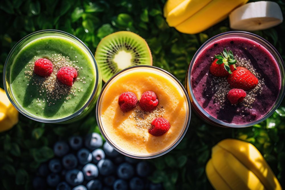Smoothie dessert fruit berry. AI generated Image by rawpixel.