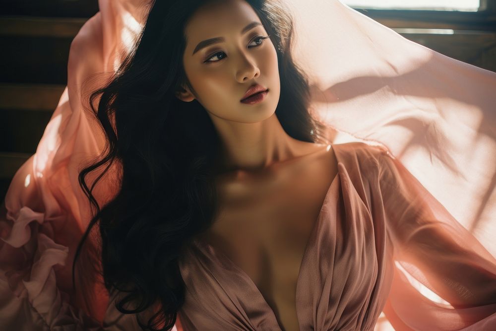 Filipino or Korean woman wearing long dress portrait adult photo. AI generated Image by rawpixel.