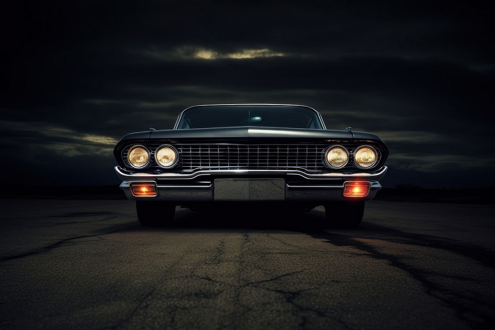 Headlights of car vehicle black transportation. AI generated Image by rawpixel.