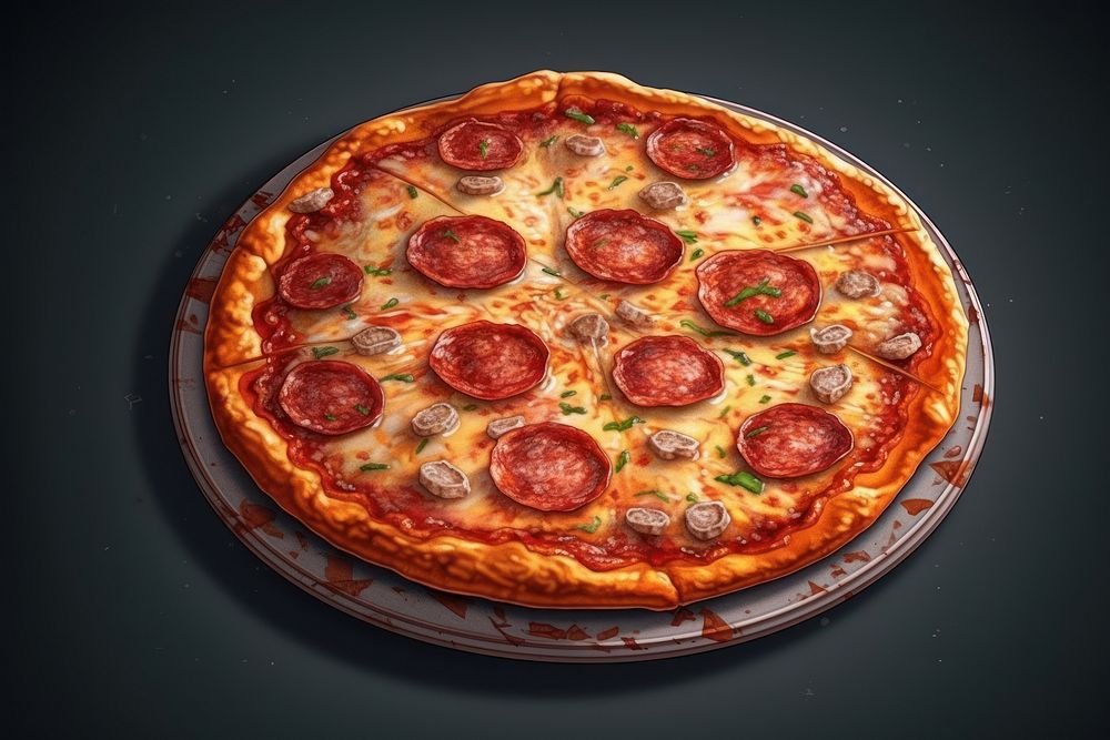 Pizza pizza food pepperoni. AI generated Image by rawpixel.