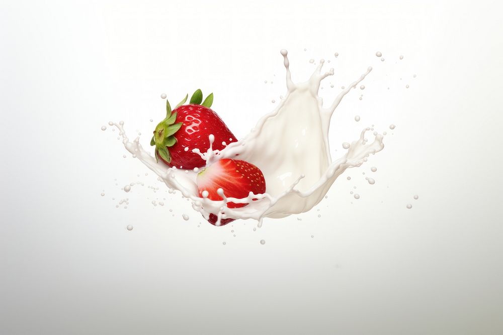 Milk splash with strawberries strawberry fruit dairy. 