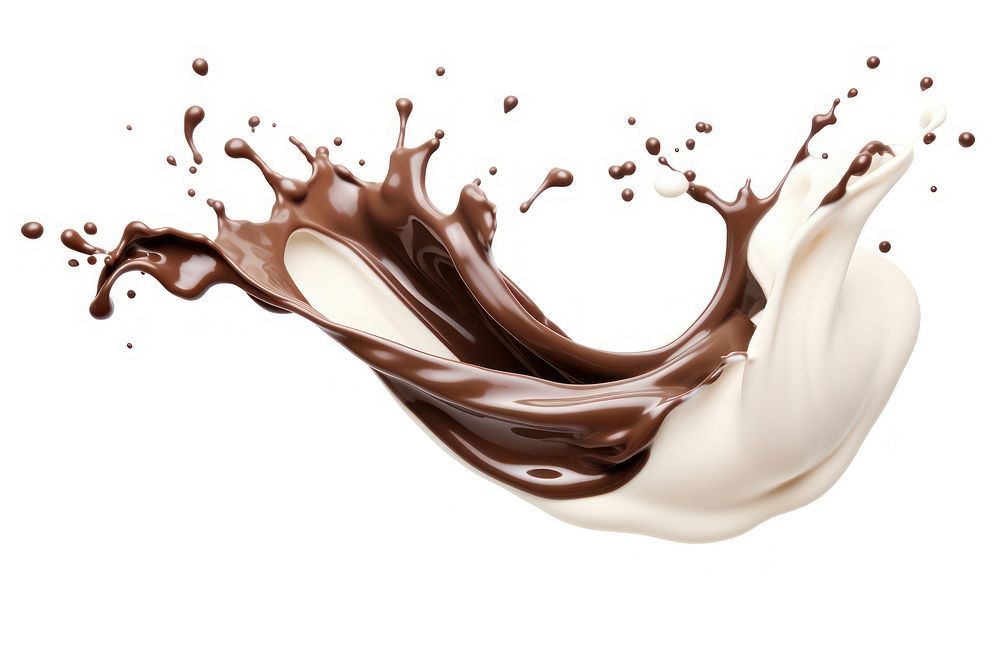 Chocolate and milk splash white background refreshment splattered. AI generated Image by rawpixel.