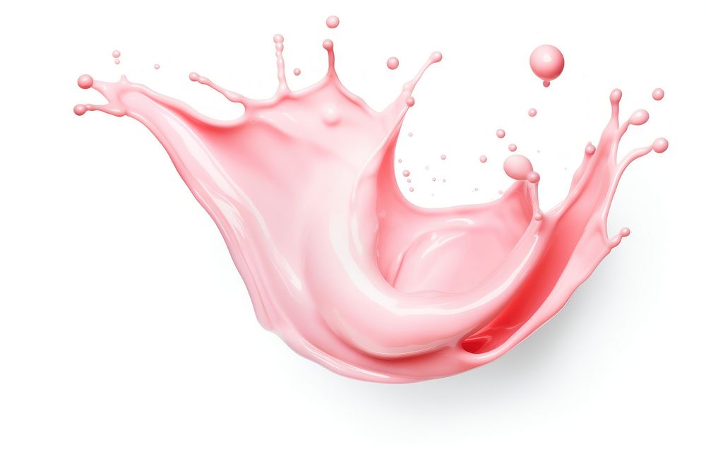 Strawberry milk splash white background refreshment splattered. AI generated Image by rawpixel.