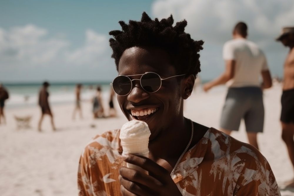 African American man vacation glasses summer. AI generated Image by rawpixel.