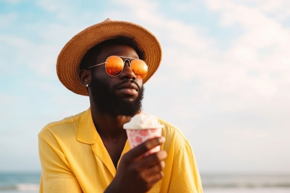 African American man vacation glasses summer. AI generated Image by rawpixel.
