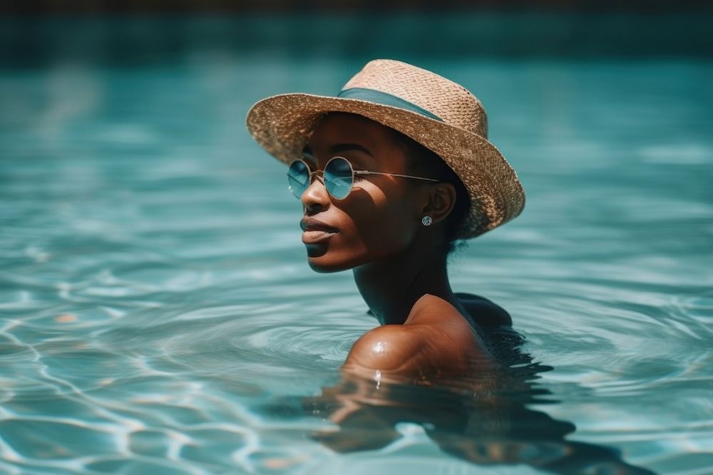 African American women swimming portrait vacation. AI generated Image by rawpixel.