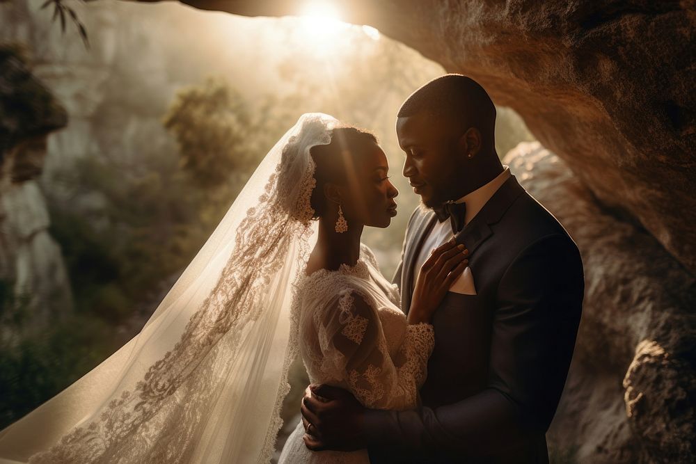 African newlywed wedding dress. AI generated Image by rawpixel.