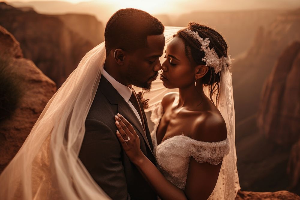African newlywed wedding bride. AI generated Image by rawpixel.