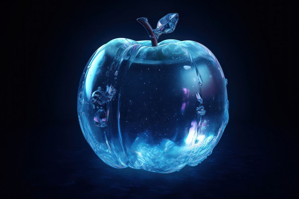 Apple night apple blue. AI | Premium Photo Illustration - rawpixel