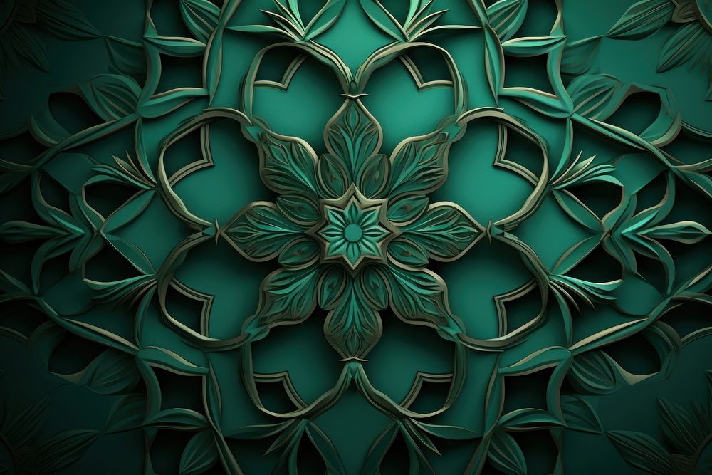 Arabic green backgrounds pattern. AI generated Image by rawpixel.