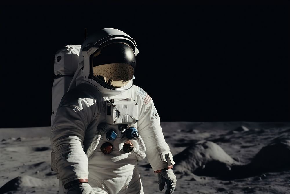 Astronaut space adult moon. AI generated Image by rawpixel.