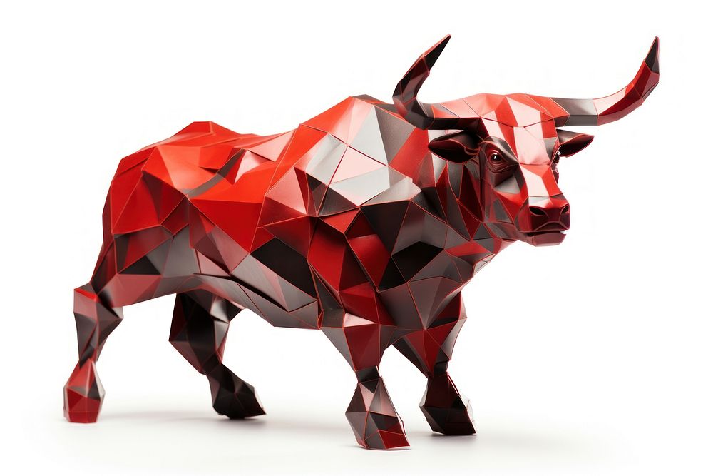 Bull art livestock origami. AI generated Image by rawpixel.
