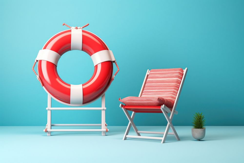 Beach chair lifebuoy furniture inflatable. AI generated Image by rawpixel.