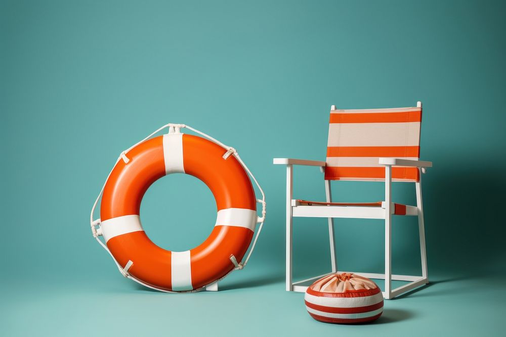 Beach chair lifebuoy protection inflatable. AI generated Image by rawpixel.