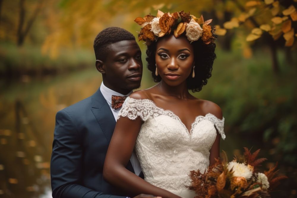 African wedding ceremony portrait. AI generated Image by rawpixel.
