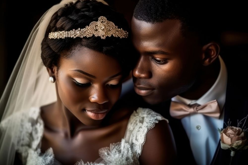 African wedding bride portrait. AI generated Image by rawpixel.